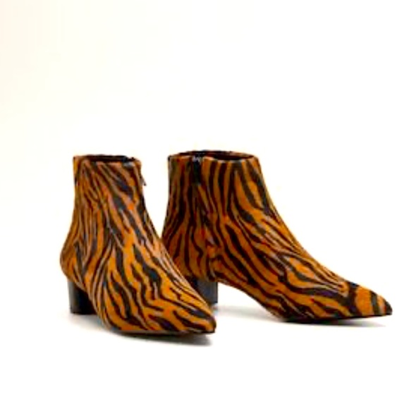 NWT MANGO Leopard Print Pointy Ankle Boots Women’s Size 7.5 - Picture 1 of 14
